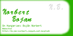 norbert bojan business card