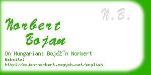 norbert bojan business card